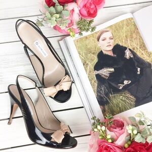 L'autre Chose Black Deserto Slingback Heels 38